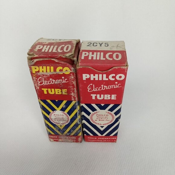 Mid Century Electronic Tube With Box Set Of 2 Philco Model 2CY5 NOS NIB 1950s - Picture 7 of 10